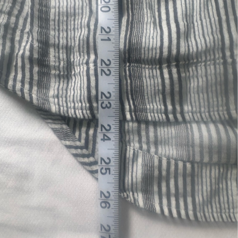 Lucky Brand Striped Popover Blouse Medium Boho Coastal Cotton Top - Picture 5 of 9
